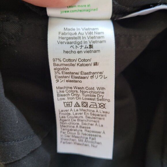 J.Crew High-Rise Cropped Sailor Pants Womens Size 26P Black Cotton Blend - Picture 6 of 6